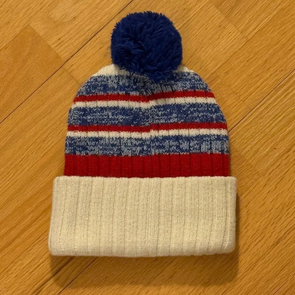 Philadelphia 76ers America 250 '47 Cream Tavern Cuffed Knit Winter Hat Pom OSFA